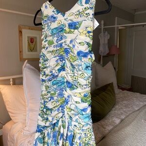Abercrombie & Fitch Floral Maxi Dress in Blue and Green